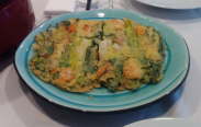 Dimibang Restaurante Sushi, tortilla  coreana gambas y verduras