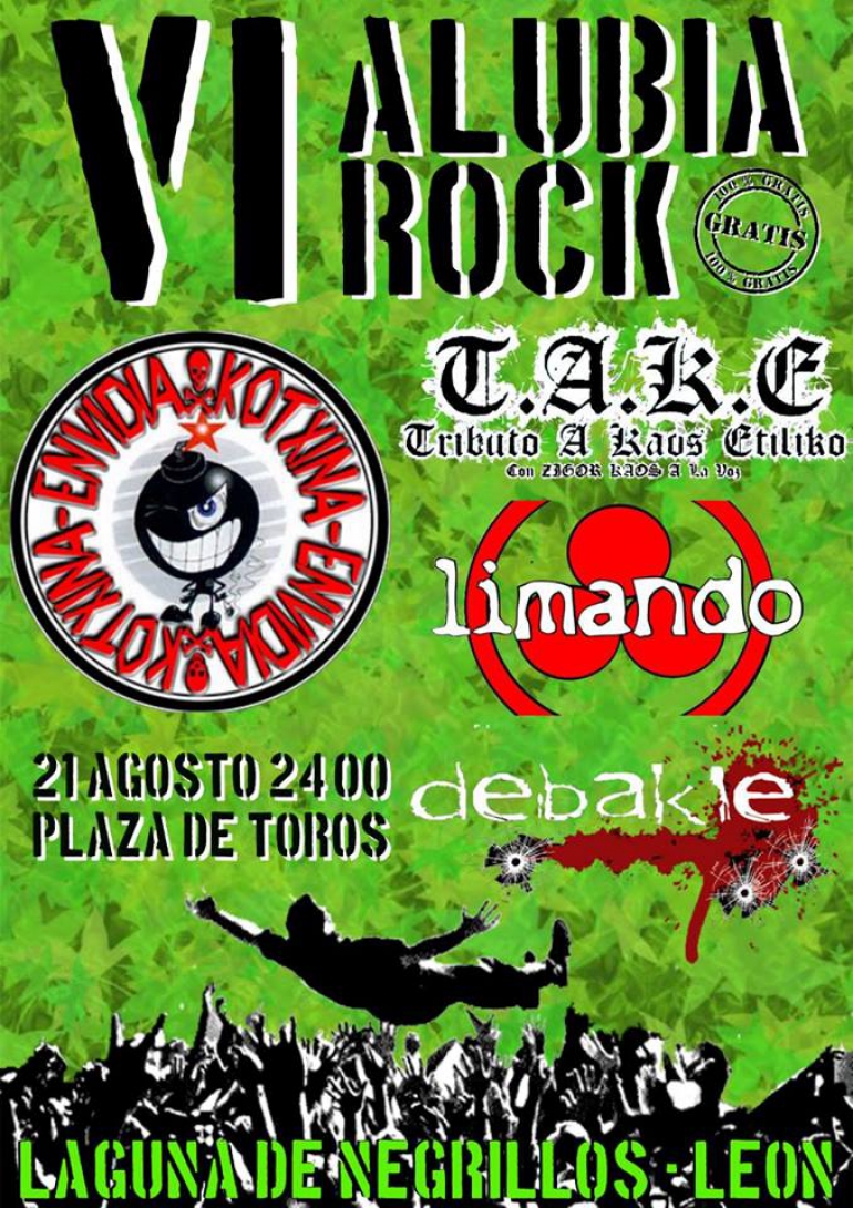 Festivales gratis por España en AGOSTO 2015, Alubia Rock Laguna de Negrillos León