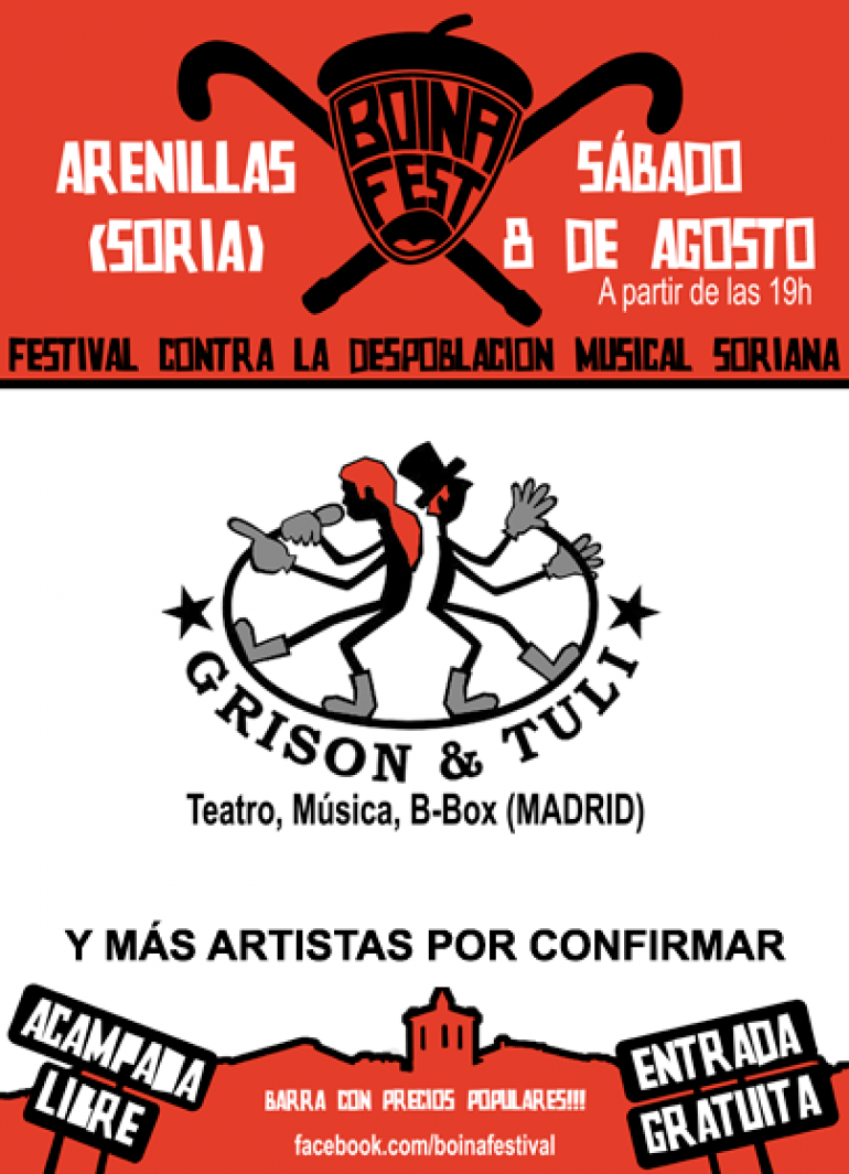 Festivales gratis por España en AGOSTO 2015, Boinafestival Soria