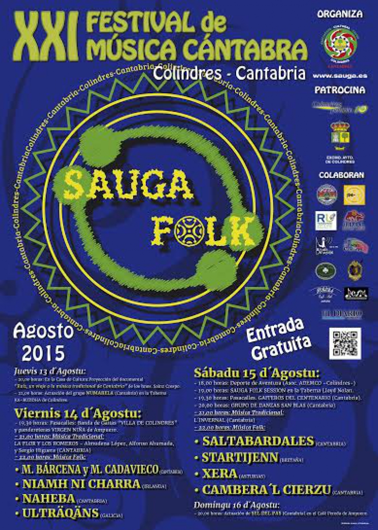 Festivales gratis por España en AGOSTO 2015, Sauga Folk Cantabria
