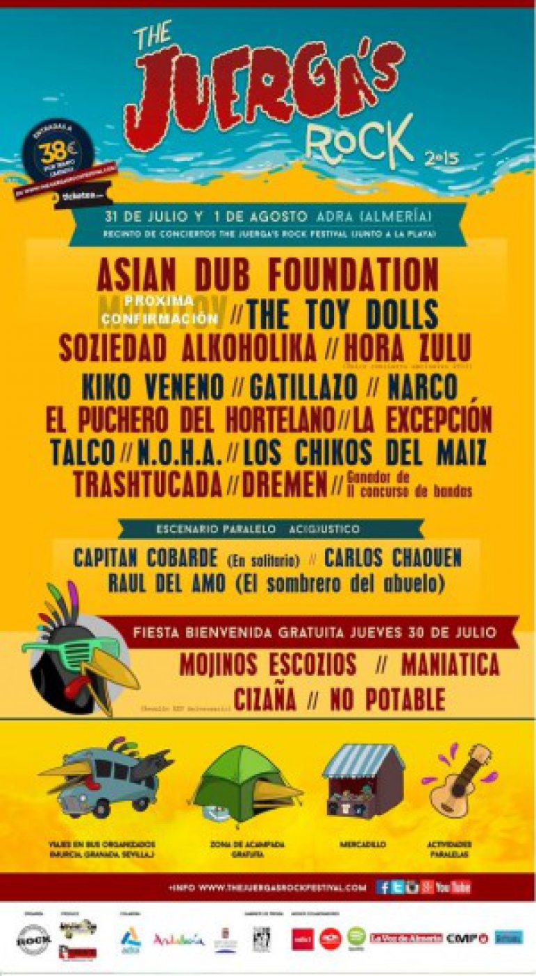 Festivales gratis por España en JULIO 2015, the juergas rock
