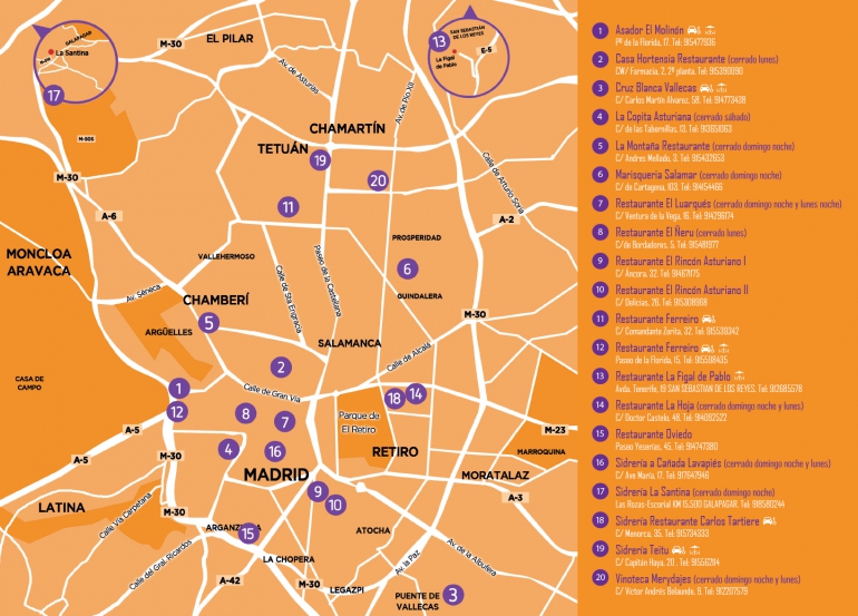 III Ruta de la Fabada 2017, mapa