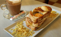 Café Barbieri, desayuno cafe y sándwich con huevo