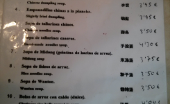 Chino plaza España, carta comida casera china