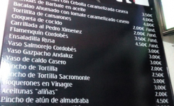 El Patio Andaluz - La Latina carta precios
