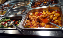 Orient, buffet libre pollo, verduras