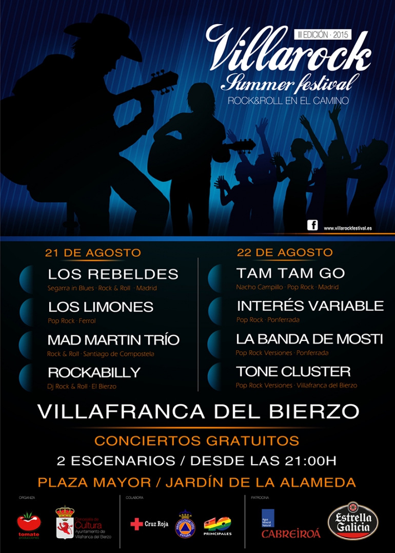 Festivales gratis por España en AGOSTO 2015, VIllaRock Villafranca del Bierzo León 