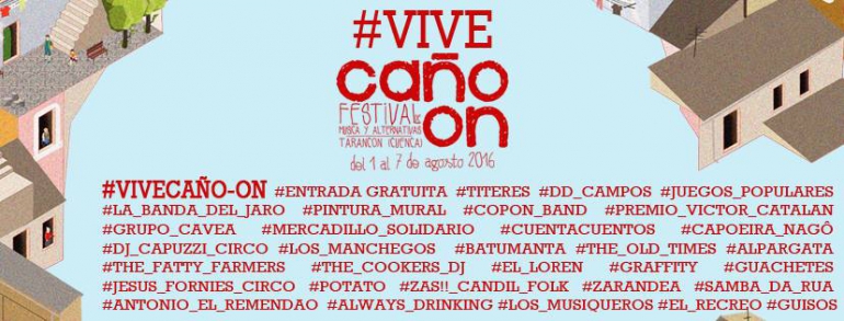 Festivales gratis por España en AGOSTO 2016, cartel Caño On Tarancón, Cuenca