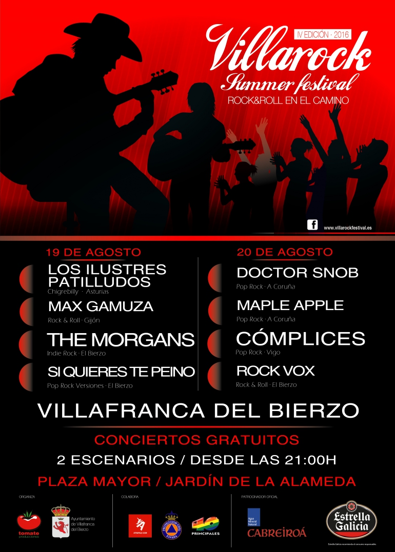 Festivales gratis por España en AGOSTO, VIllaRock Villafranca del Bierzo