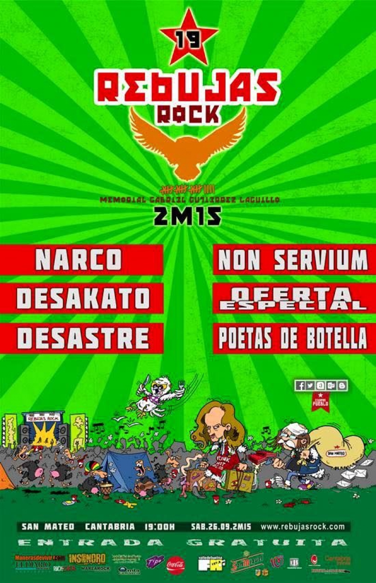 Festivales gratis por España en SEPTIEMBRE 2015, Rebujas rock san mateo Cantábria