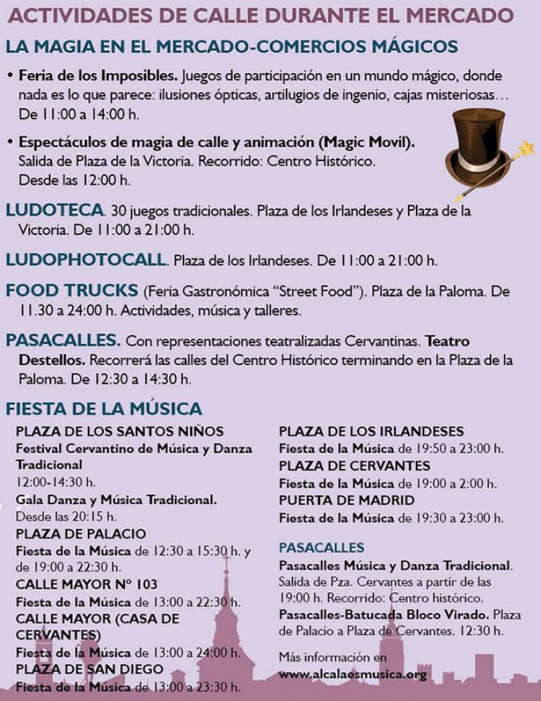 Fiestas de la Música Alcalá de Henares 2016, programa del mercado
